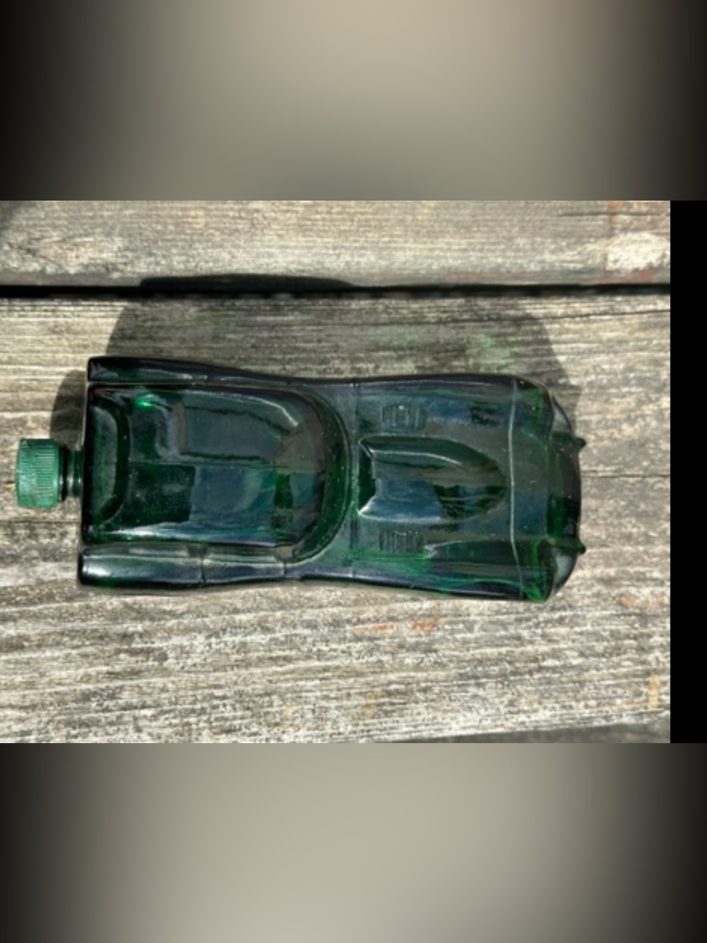 Vintage Emerald Green Avon Jaguar Roadster Decanter Bottle With “Wild Country”